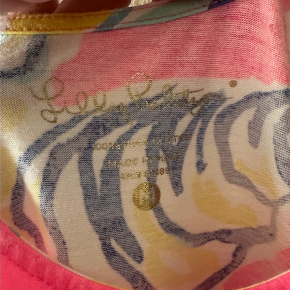 Lilly Pulitzer Carmel Kir Royal Pink Swept By The Tides Pima Cotton Tank Dress M - Picture 4 of 8